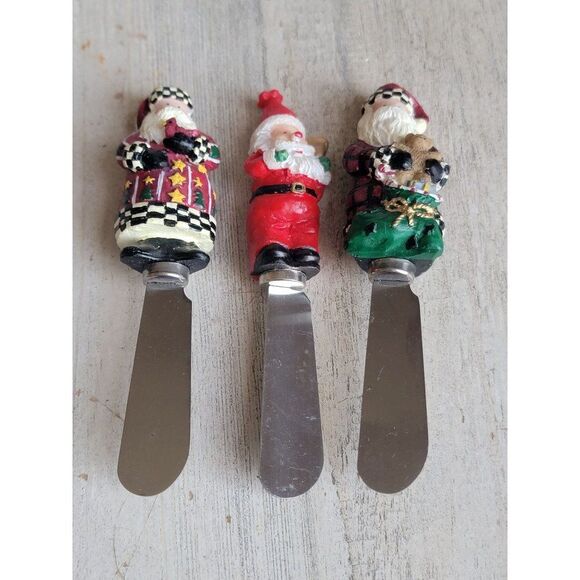 Boston Warehouse Santa Claus charcuterie‎ board Knife Set Xmas figure decor - Picture 1 of 7